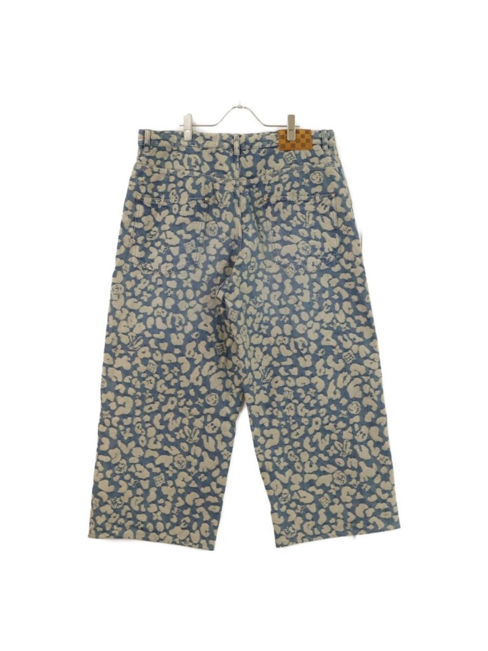 Louis Vuitton All Over Pattern Jacquard Workwear Button Fly Denim Pants 38